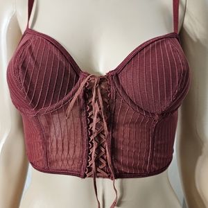 Burgandy bra crop top Size 34 B